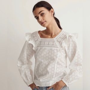 Madewell Eyelet square neck top